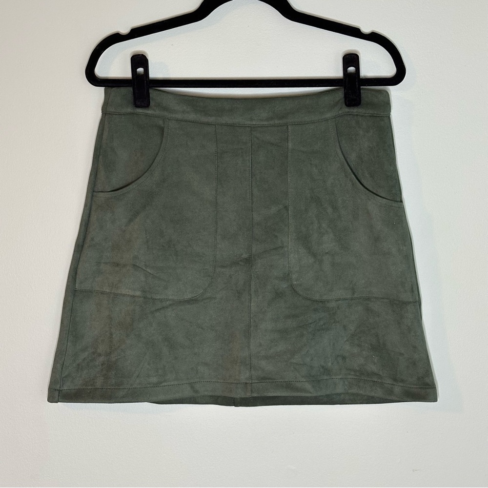Primark Green Faux Suede Skirt